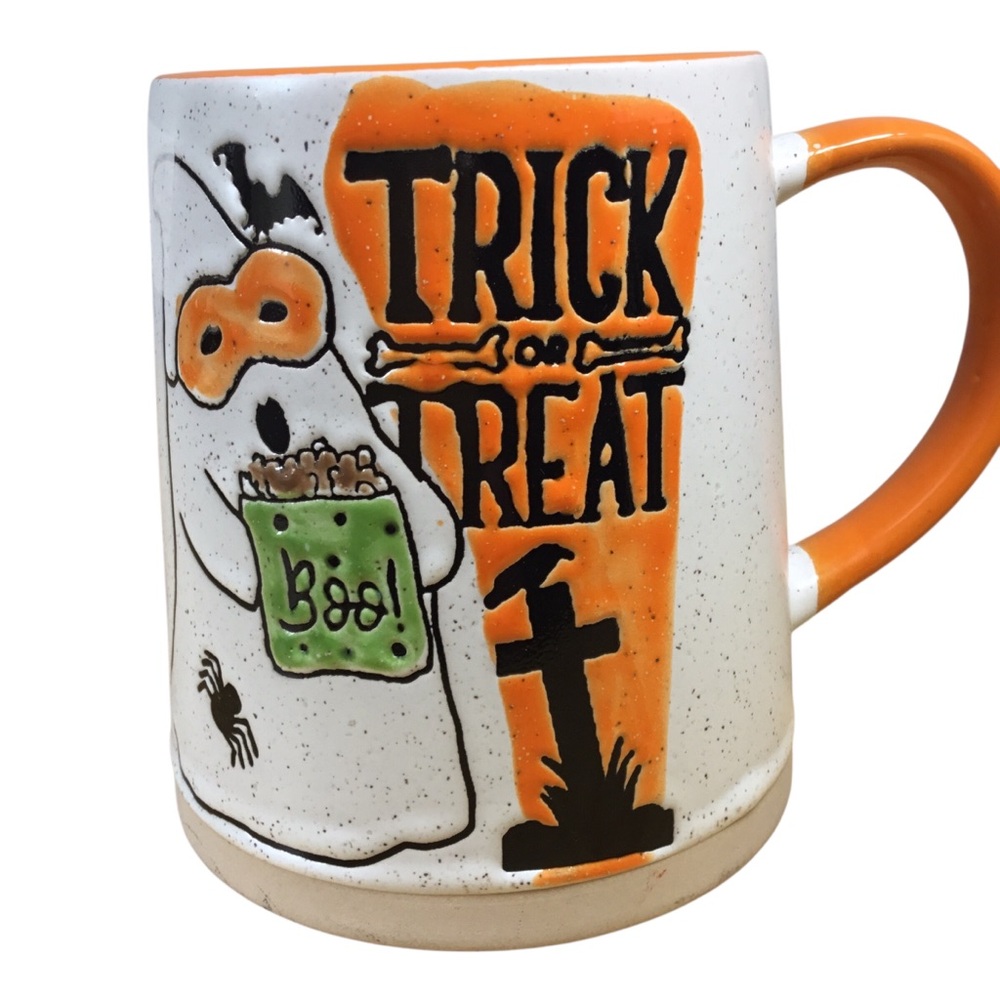Spectrum Designz Halloween Earthenware Mug Trick or Treat Ghost Boo 16oz